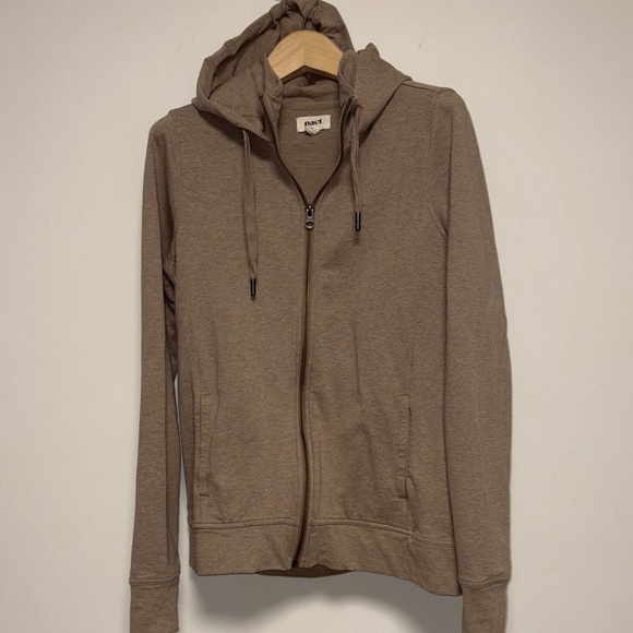 Pact Tops - Pact taupe cotton zip up hoodie sz s small worn once